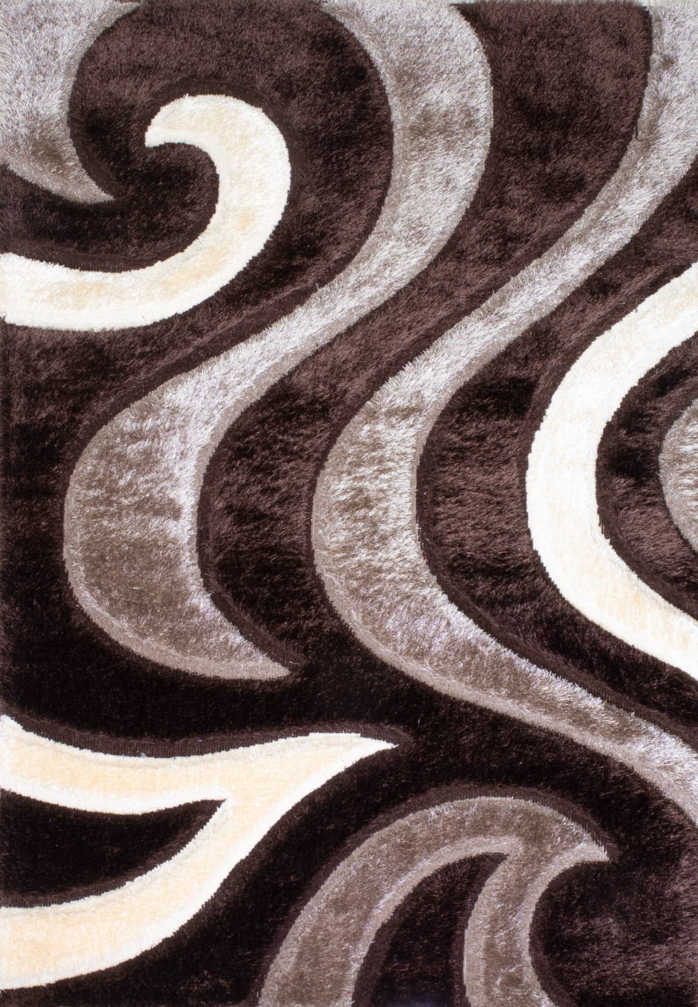 3D Shaggy BROWN Area Rug - 3D444 - 3D444-BRW-57 - Bien Home Furniture & Electronics