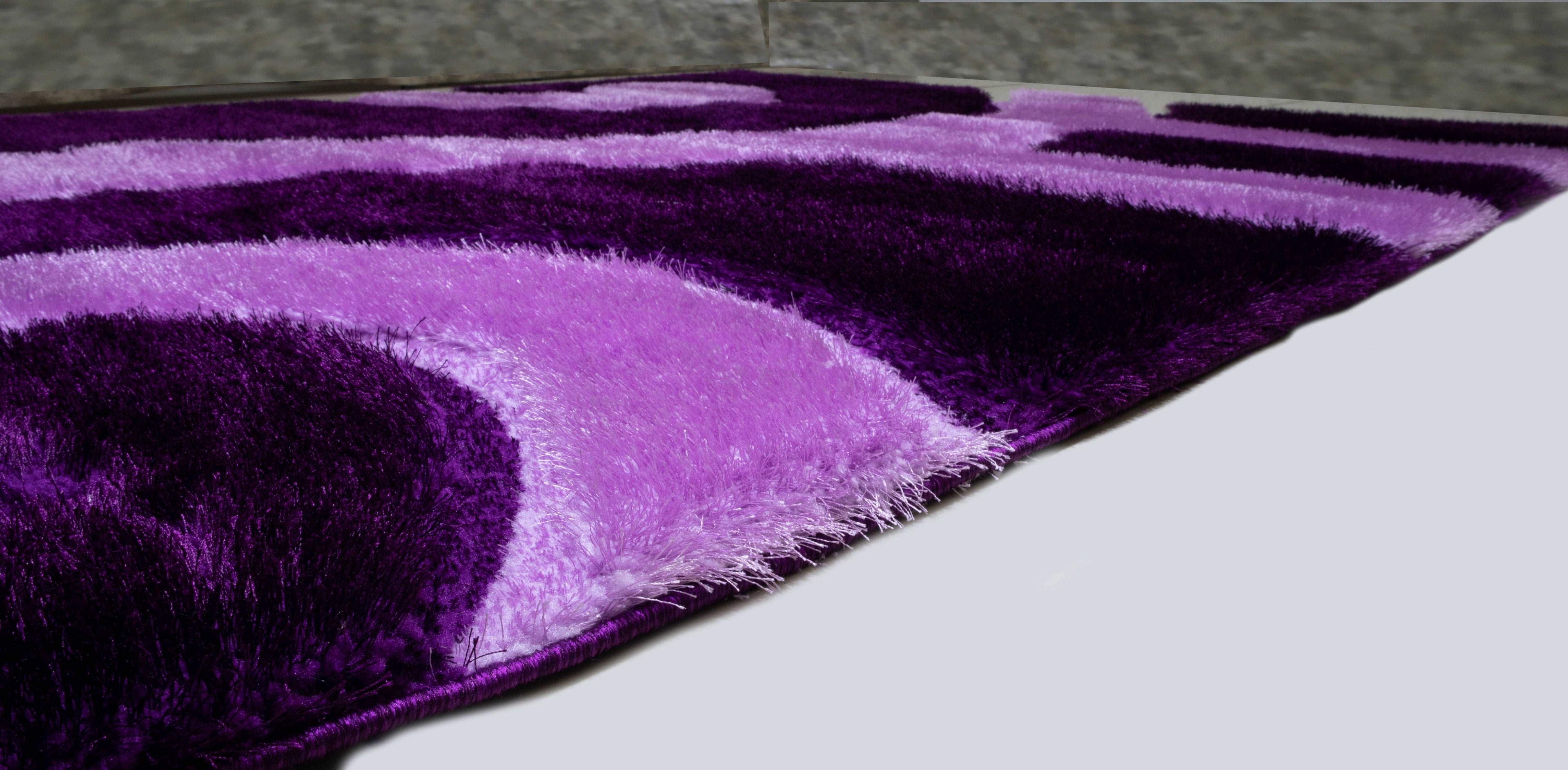 3D Shaggy PURPLE Area Rug - 3D666 - 3D666-PRP-PRP-57 - Bien Home Furniture &amp; Electronics