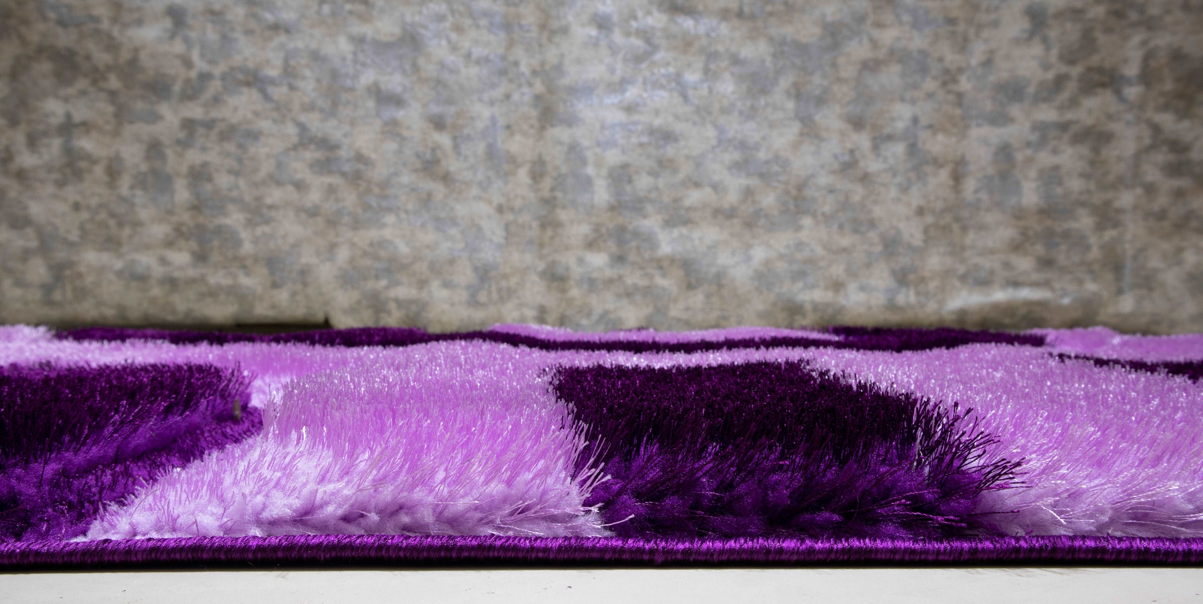 3D Shaggy PURPLE Area Rug - 3D666 - 3D666-PRP-PRP-57 - Bien Home Furniture &amp; Electronics