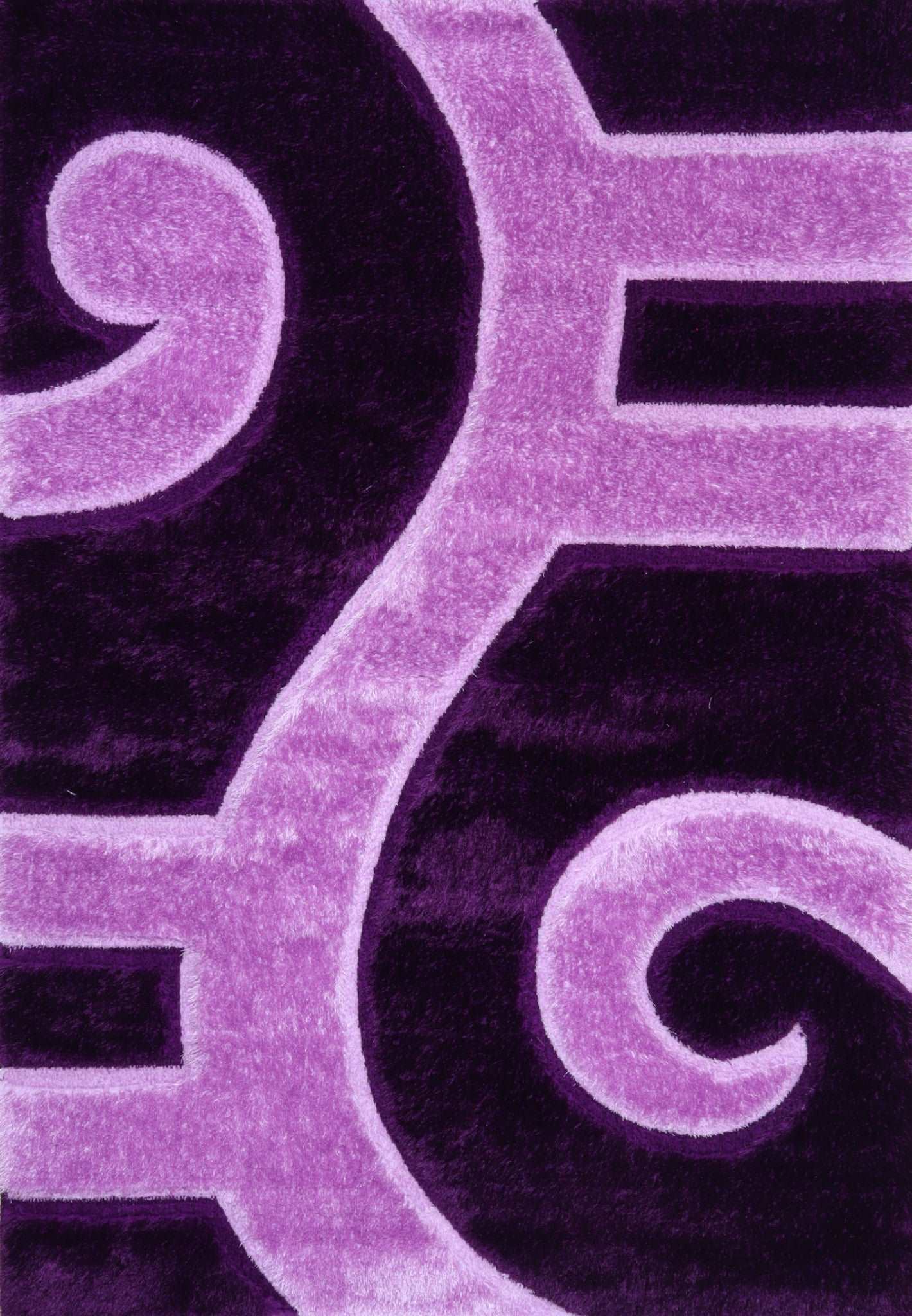 3D Shaggy PURPLE Area Rug - 3D666 - 3D666-PRP-PRP-57 - Bien Home Furniture & Electronics