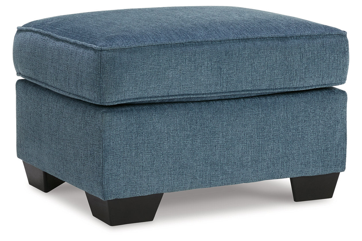 Cashton Blue Chair and Ottoman - Ashley - Luna Furniture