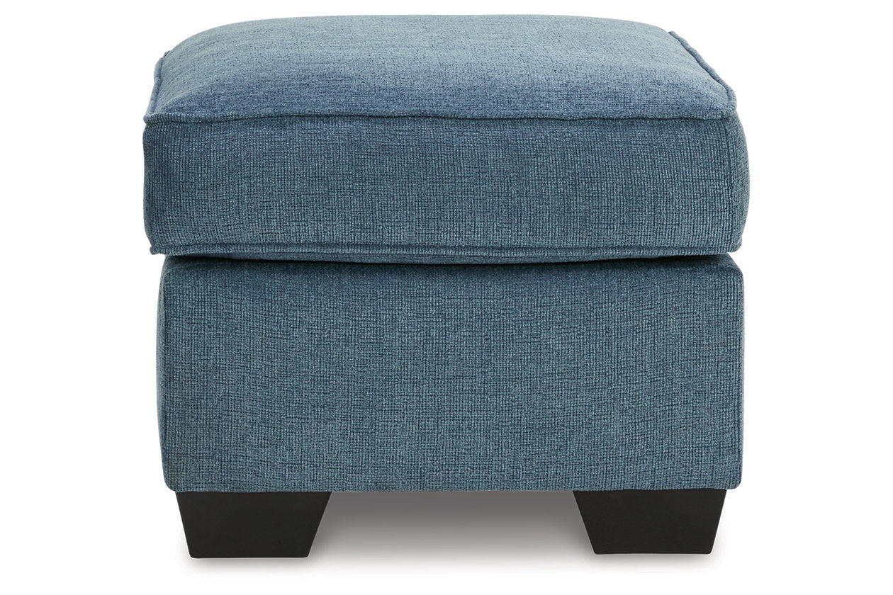 Cashton Blue Chair and Ottoman - Ashley - Luna Furniture