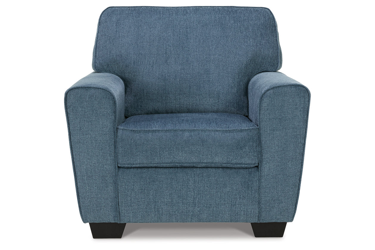 Cashton Blue Chair and Ottoman - Ashley - Luna Furniture