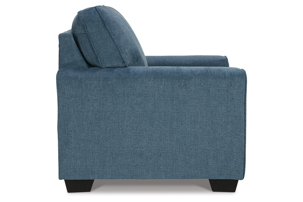 Cashton Blue Sofa, Loveseat, Chair and Ottoman - Ashley - Luna Furniture