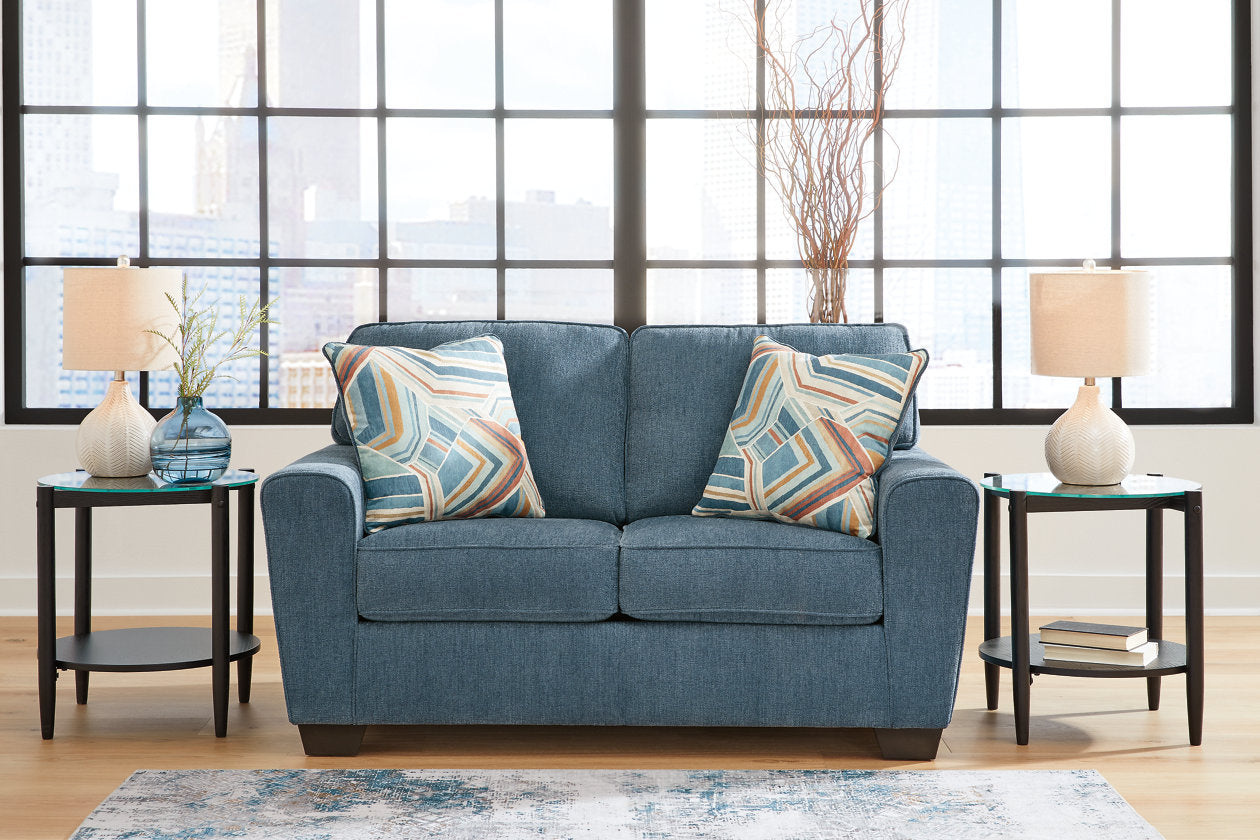Cashton Blue Sofa, Loveseat, Chair and Ottoman - Ashley - Luna Furniture