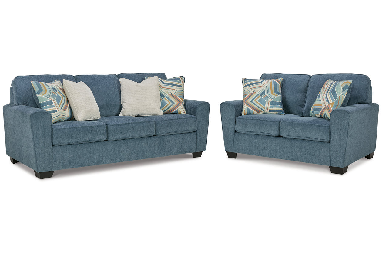 Cashton Blue Sofa and Loveseat - Ashley - Luna Furniture
