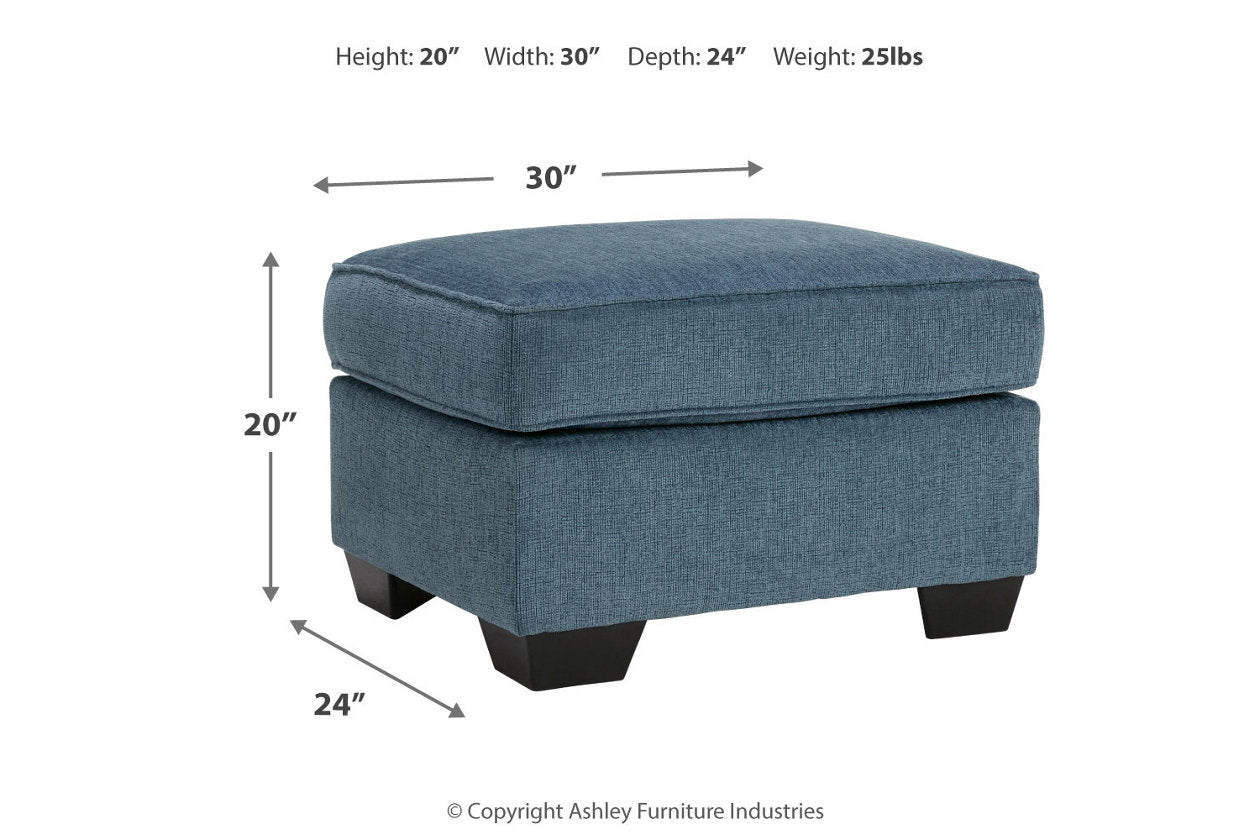 Cashton Blue Chair and Ottoman - Ashley - Luna Furniture
