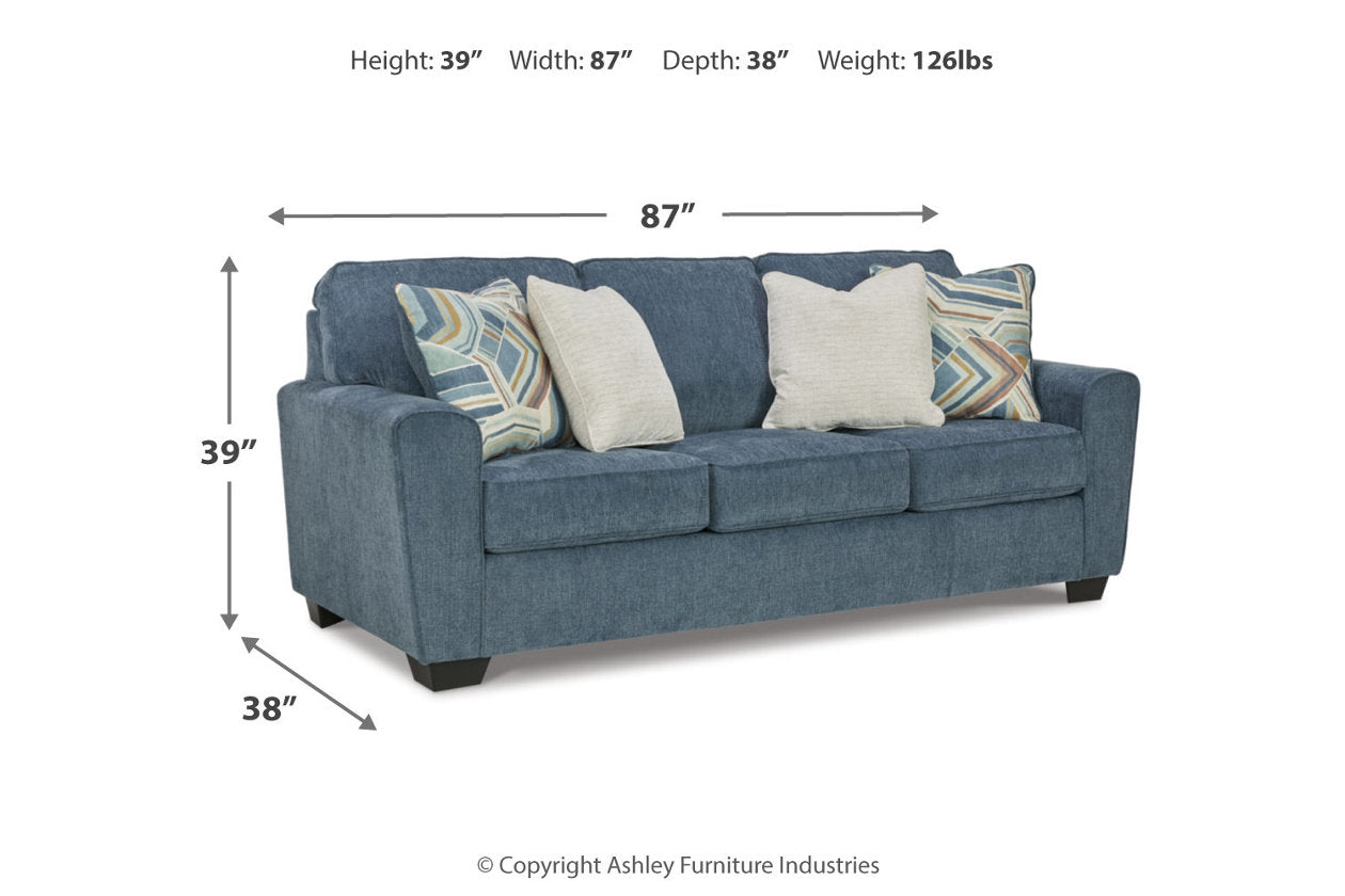 Cashton Blue Sofa, Loveseat, Chair and Ottoman - Ashley - Luna Furniture