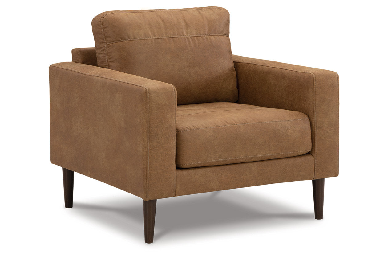 Telora Caramel Sofa, Loveseat, Chair and Ottoman - Ashley - Luna Furniture
