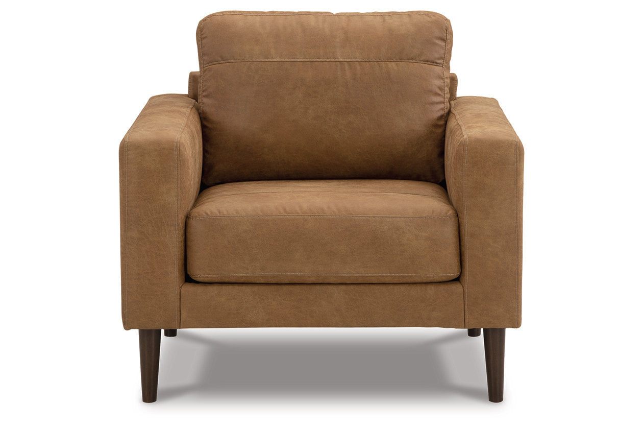 Telora Caramel Sofa, Loveseat, Chair and Ottoman - Ashley - Luna Furniture