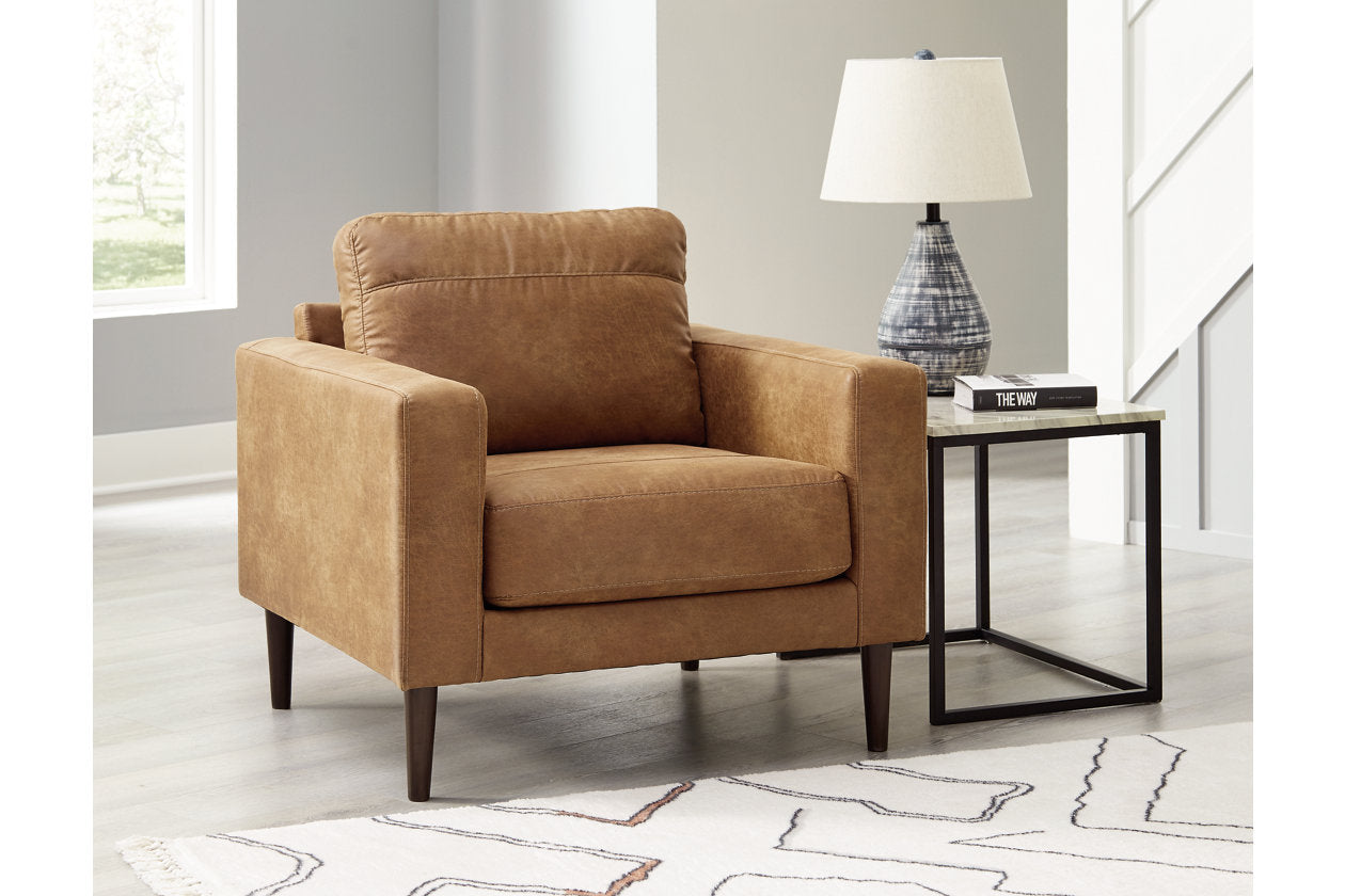 Telora Caramel Sofa, Loveseat, Chair and Ottoman - Ashley - Luna Furniture