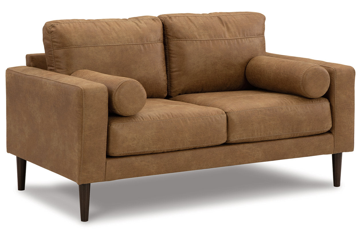 Telora Caramel Sofa, Loveseat, Chair and Ottoman - Ashley - Luna Furniture