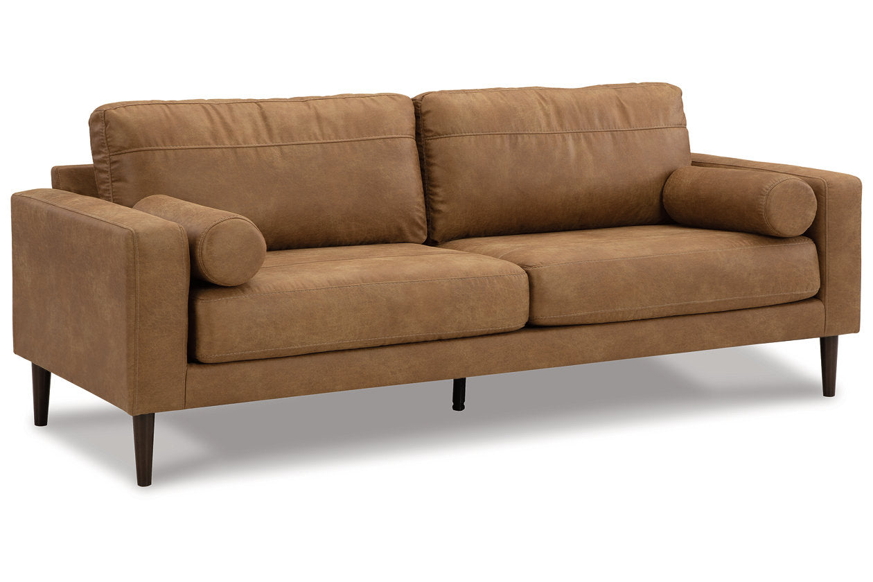 Telora Caramel Sofa, Loveseat, Chair and Ottoman - Ashley - Luna Furniture