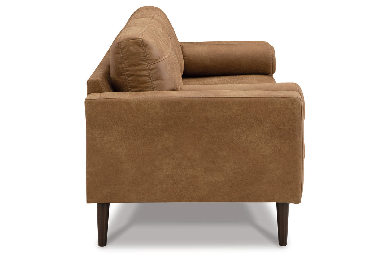 Telora Caramel Sofa, Loveseat, Chair and Ottoman - Ashley - Luna Furniture