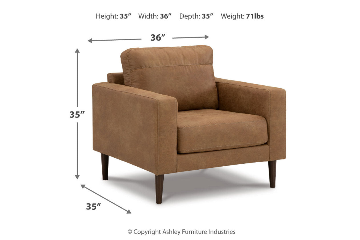 Telora Caramel Sofa, Loveseat, Chair and Ottoman - Ashley - Luna Furniture
