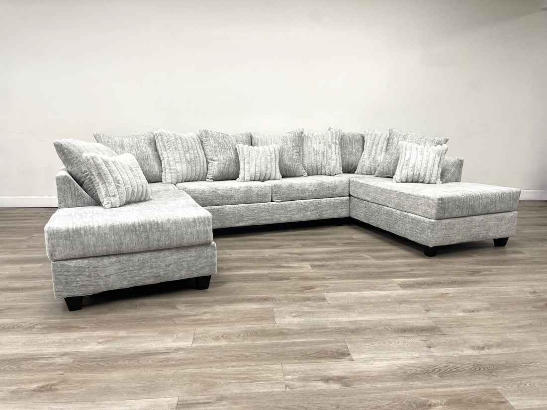 411 Gray - Double Chaise Sectional - 411-Gray
