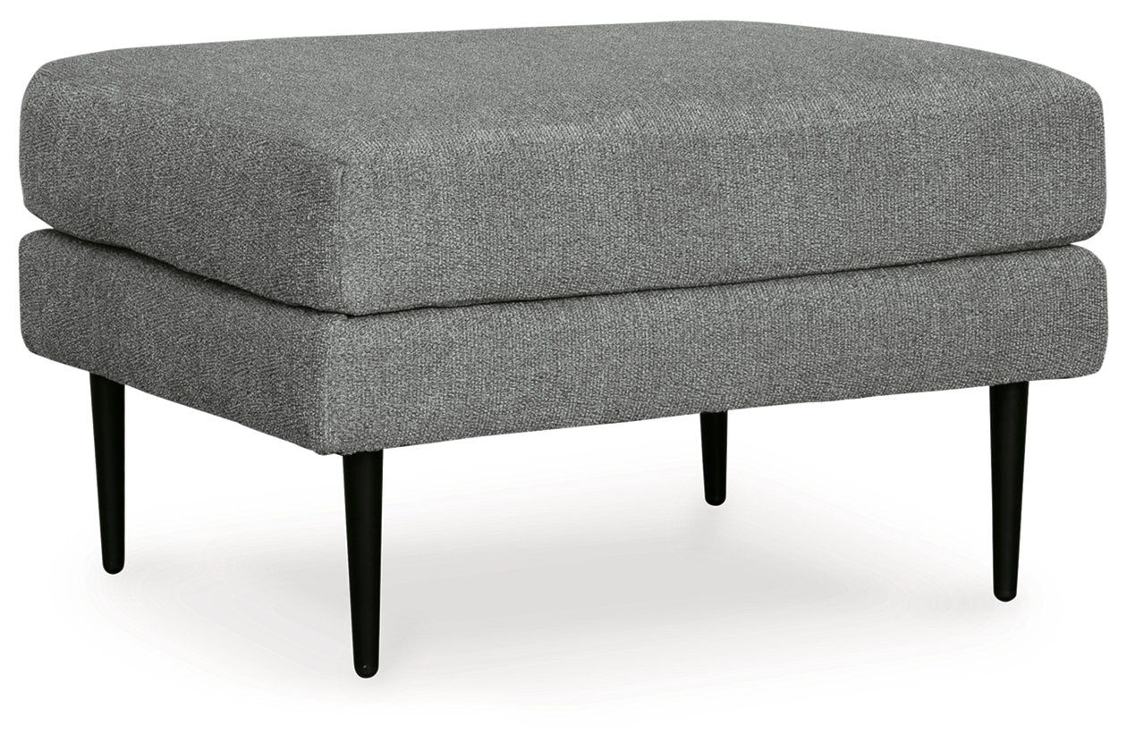 Hazela Charcoal Chair and Ottoman - Ashley - Luna Furniture
