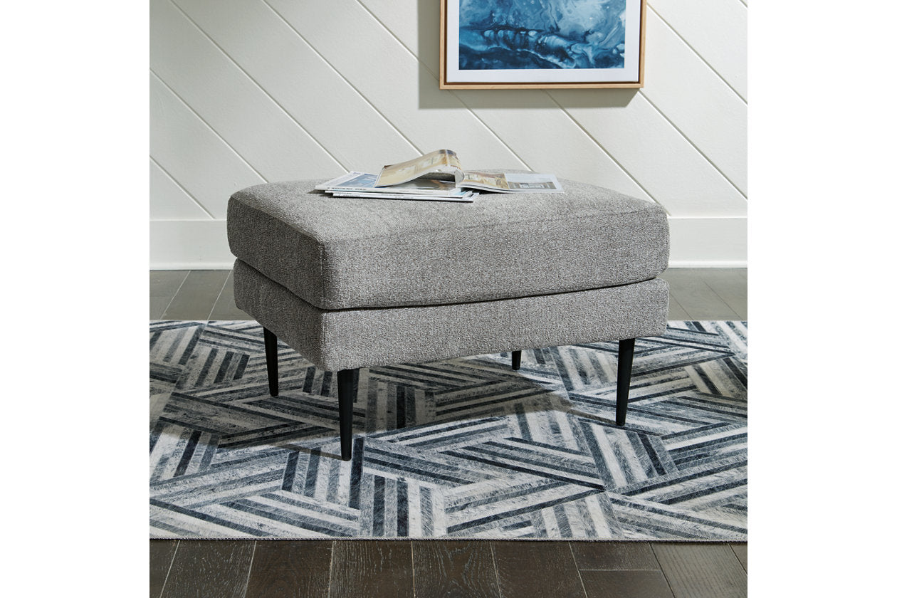 Hazela Charcoal Chair and Ottoman - Ashley - Luna Furniture