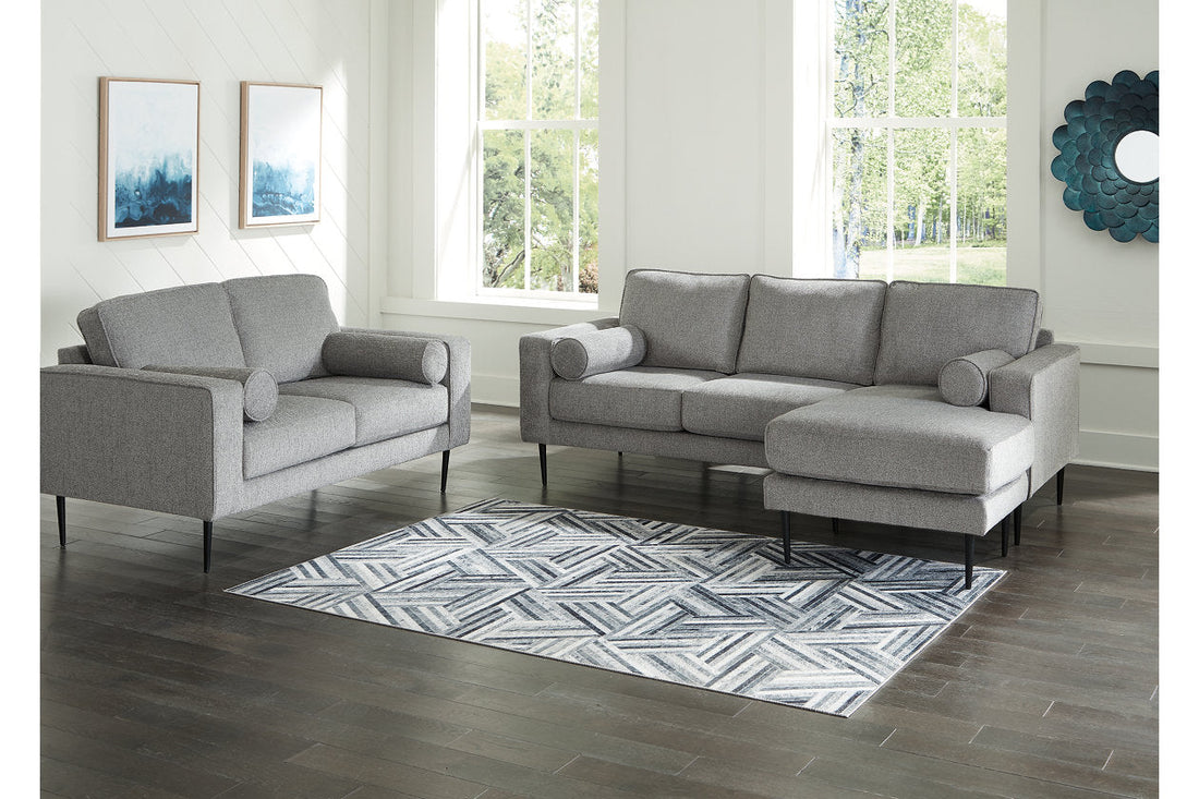 Hazela Charcoal Sofa Chaise and Loveseat - Ashley - Luna Furniture