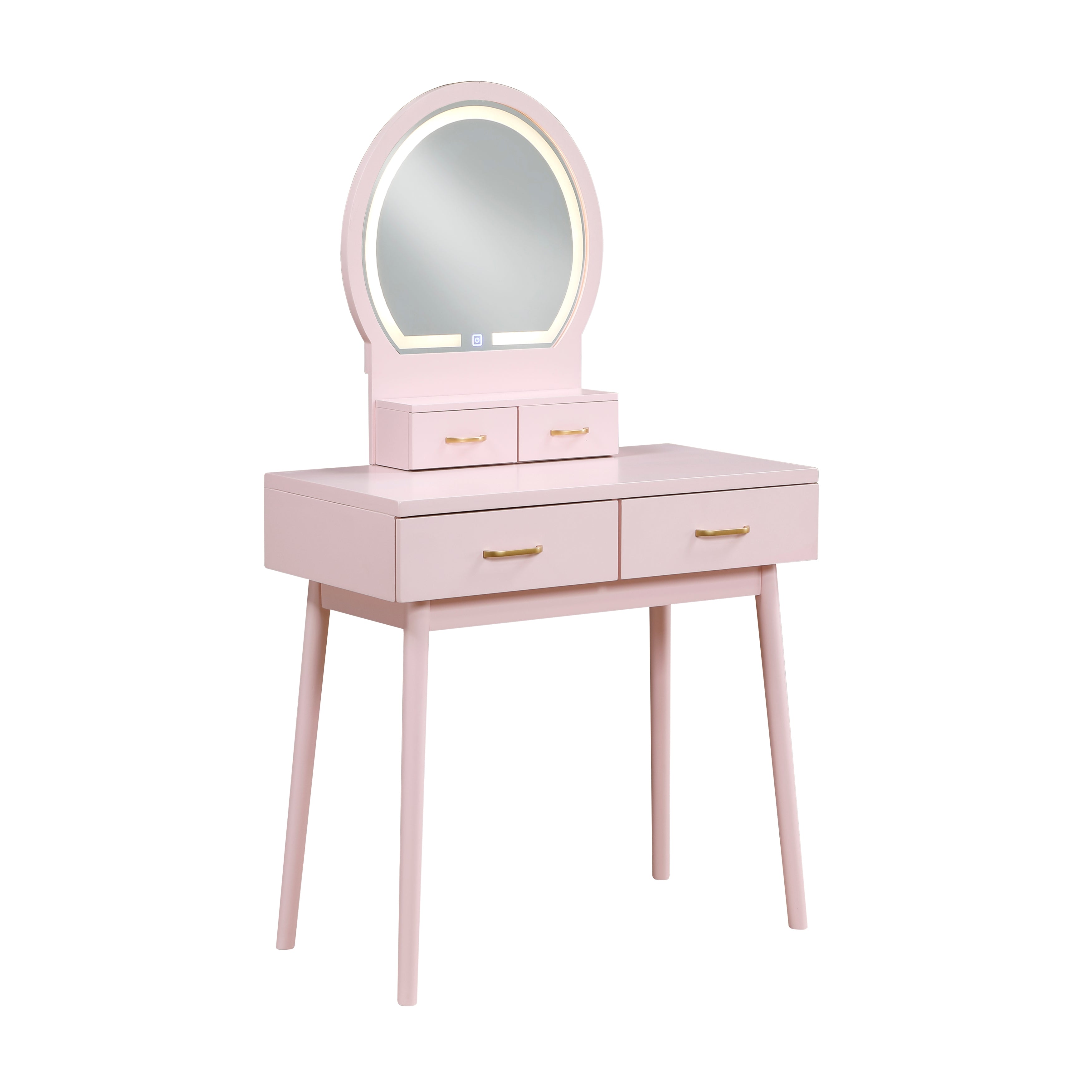 4565PK Vanity Dresser with Mirror and Stool - 4565PK