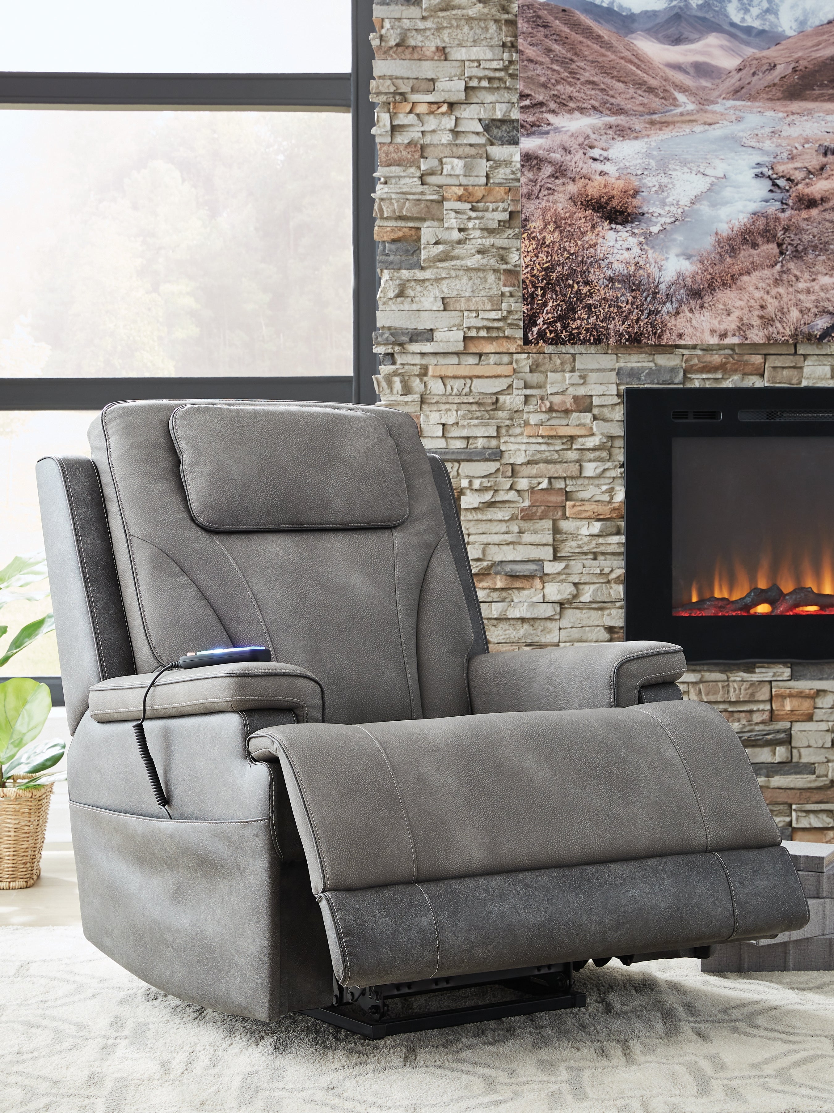 4Z-Peaceful Pause Slate Power Lift Recliner - PC1210412