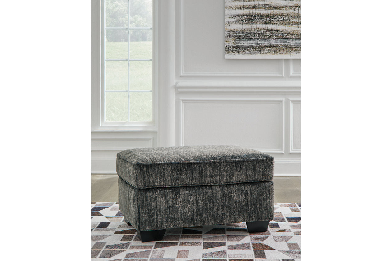 Lonoke Gunmetal Oversized Chair and Ottoman - Ashley - Luna Furniture