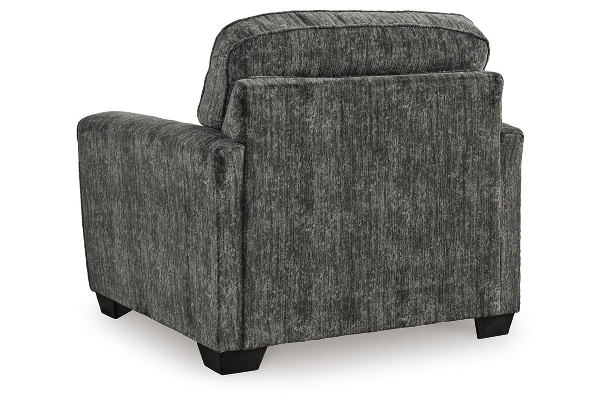 Lonoke Gunmetal Oversized Chair and Ottoman - Ashley - Luna Furniture