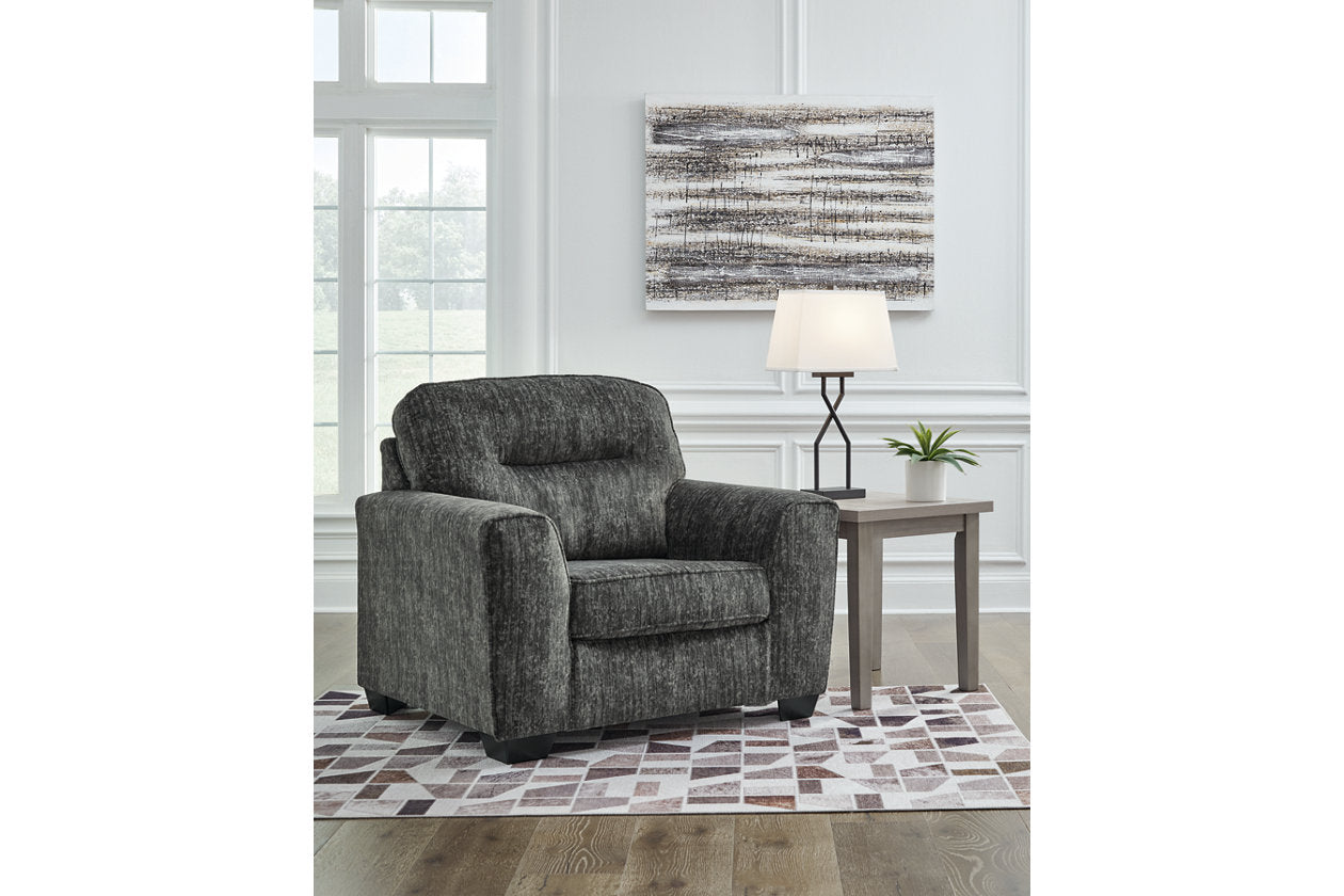 Lonoke Gunmetal Sofa, Loveseat, Oversized Chair and Ottoman - Ashley - Luna Furniture