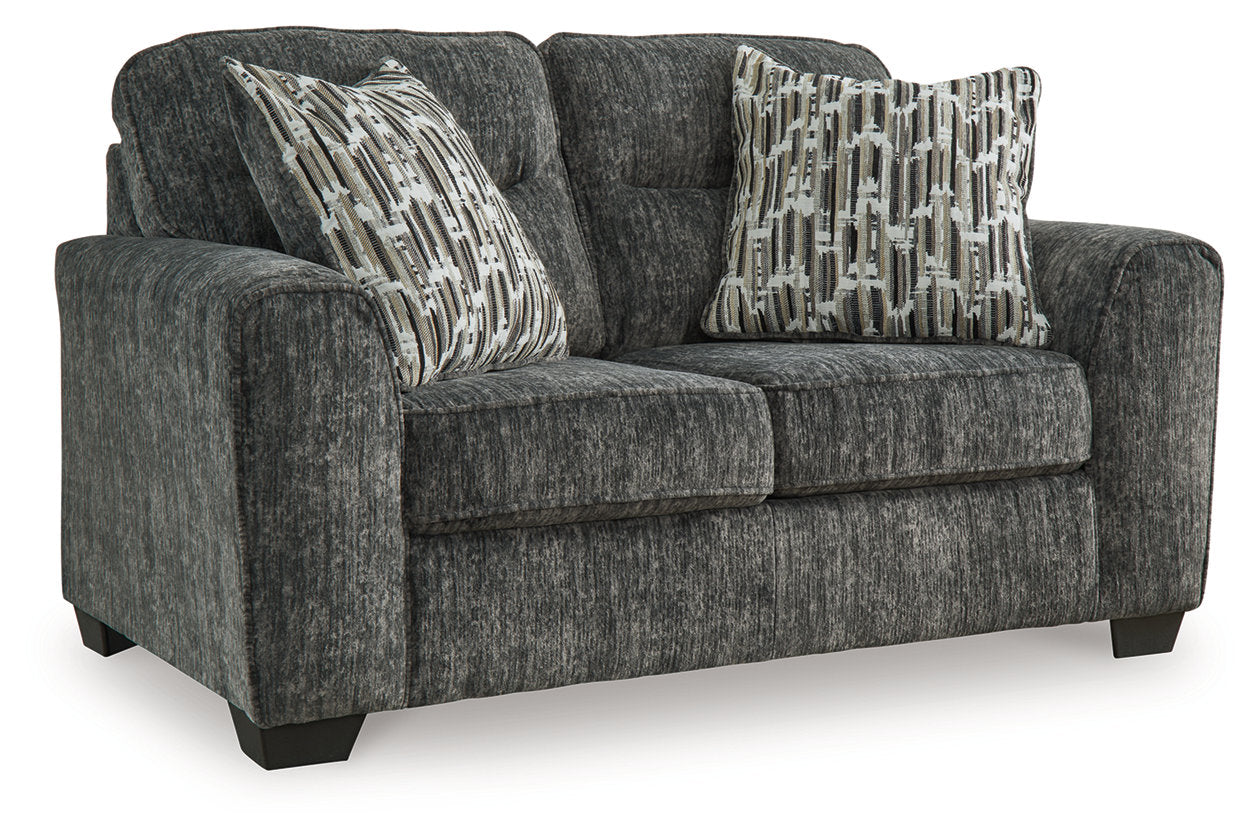 Lonoke Gunmetal Sofa, Loveseat, Oversized Chair and Ottoman - Ashley - Luna Furniture