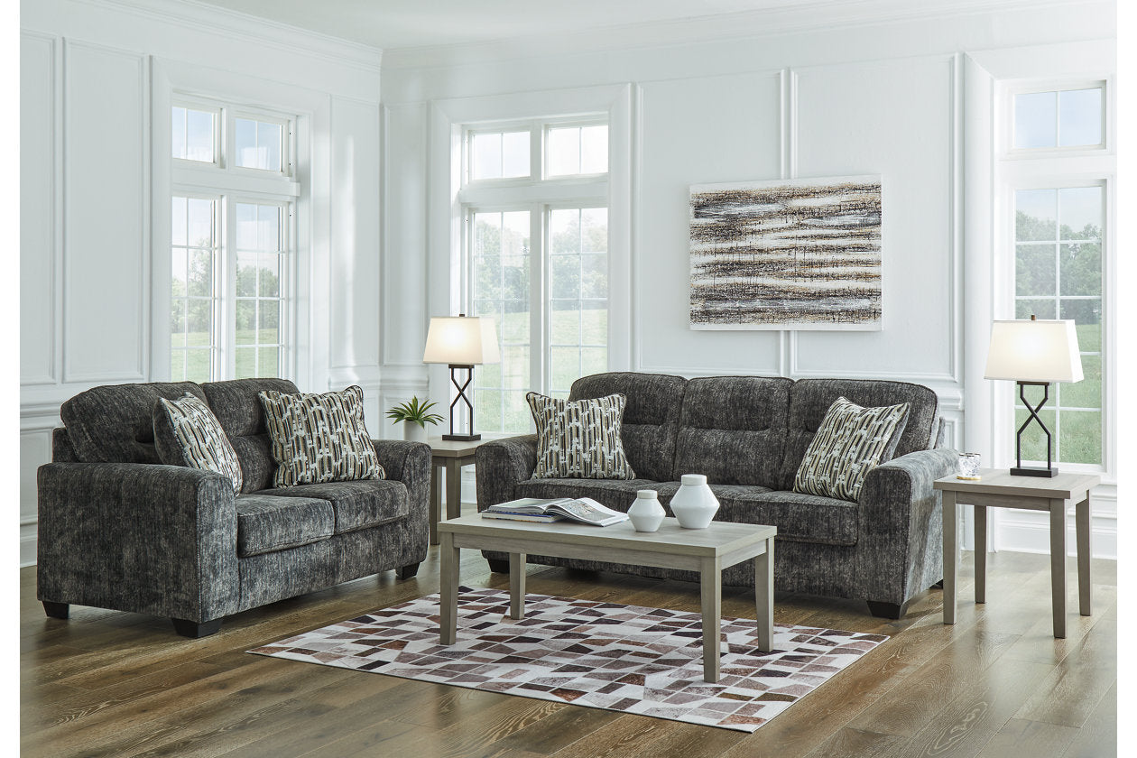 Lonoke Gunmetal Sofa and Loveseat - Ashley - Luna Furniture