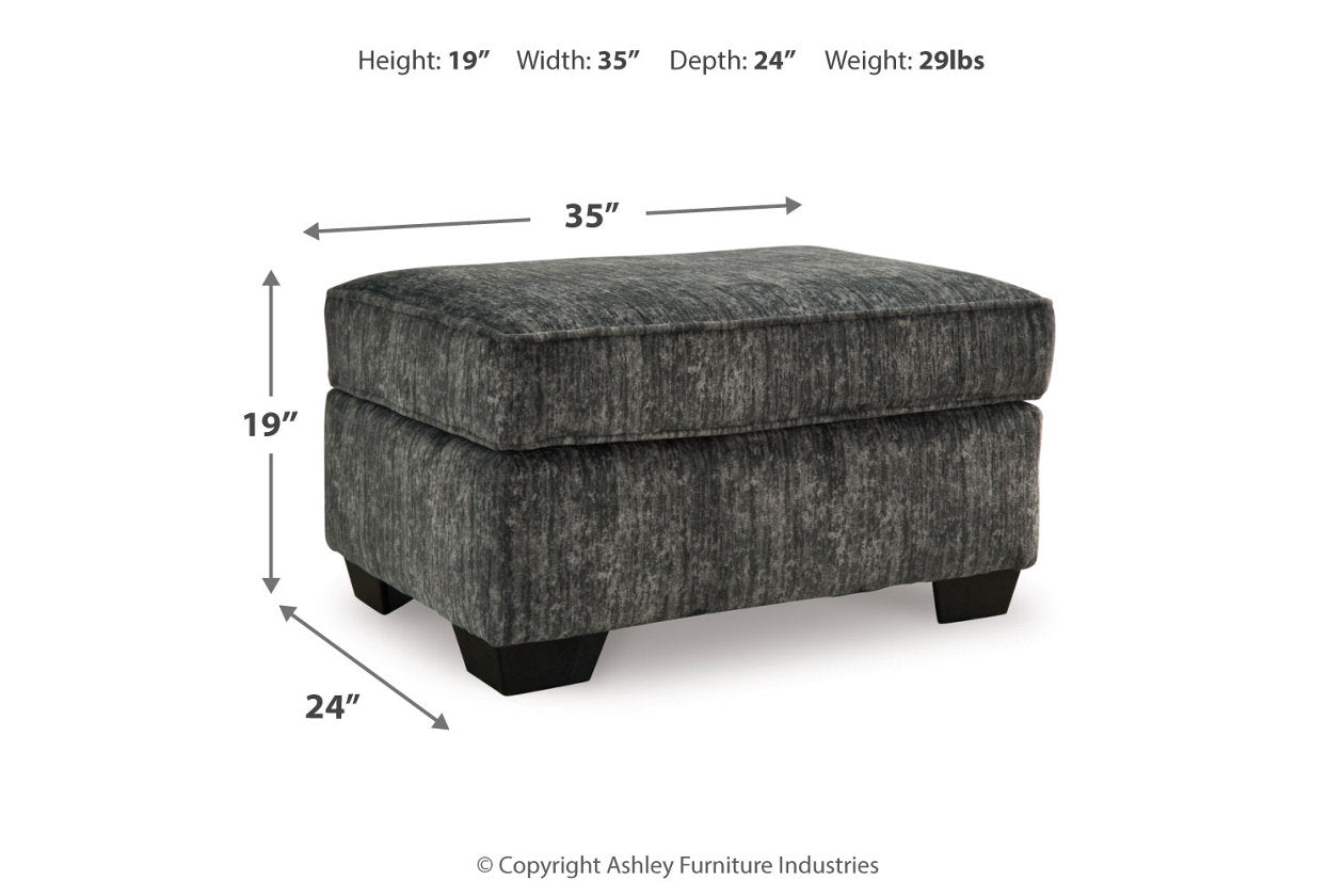 Lonoke Gunmetal Oversized Chair and Ottoman - Ashley - Luna Furniture