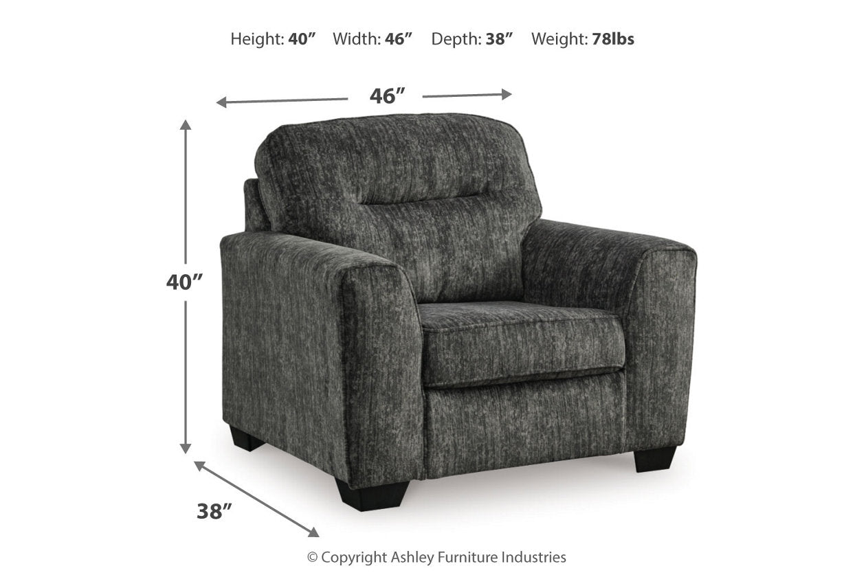 Lonoke Gunmetal Sofa, Loveseat, Oversized Chair and Ottoman - Ashley - Luna Furniture