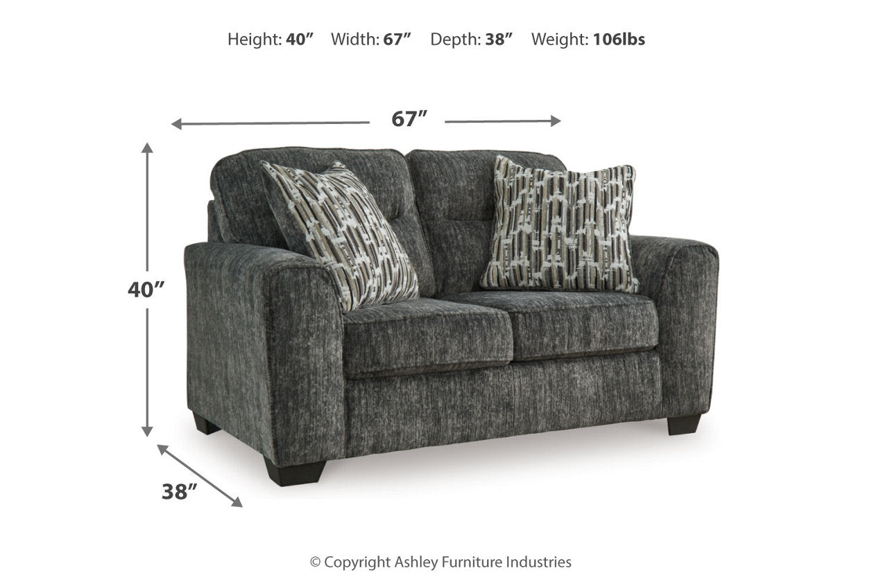 Lonoke Gunmetal Sofa, Loveseat, Oversized Chair and Ottoman - Ashley - Luna Furniture