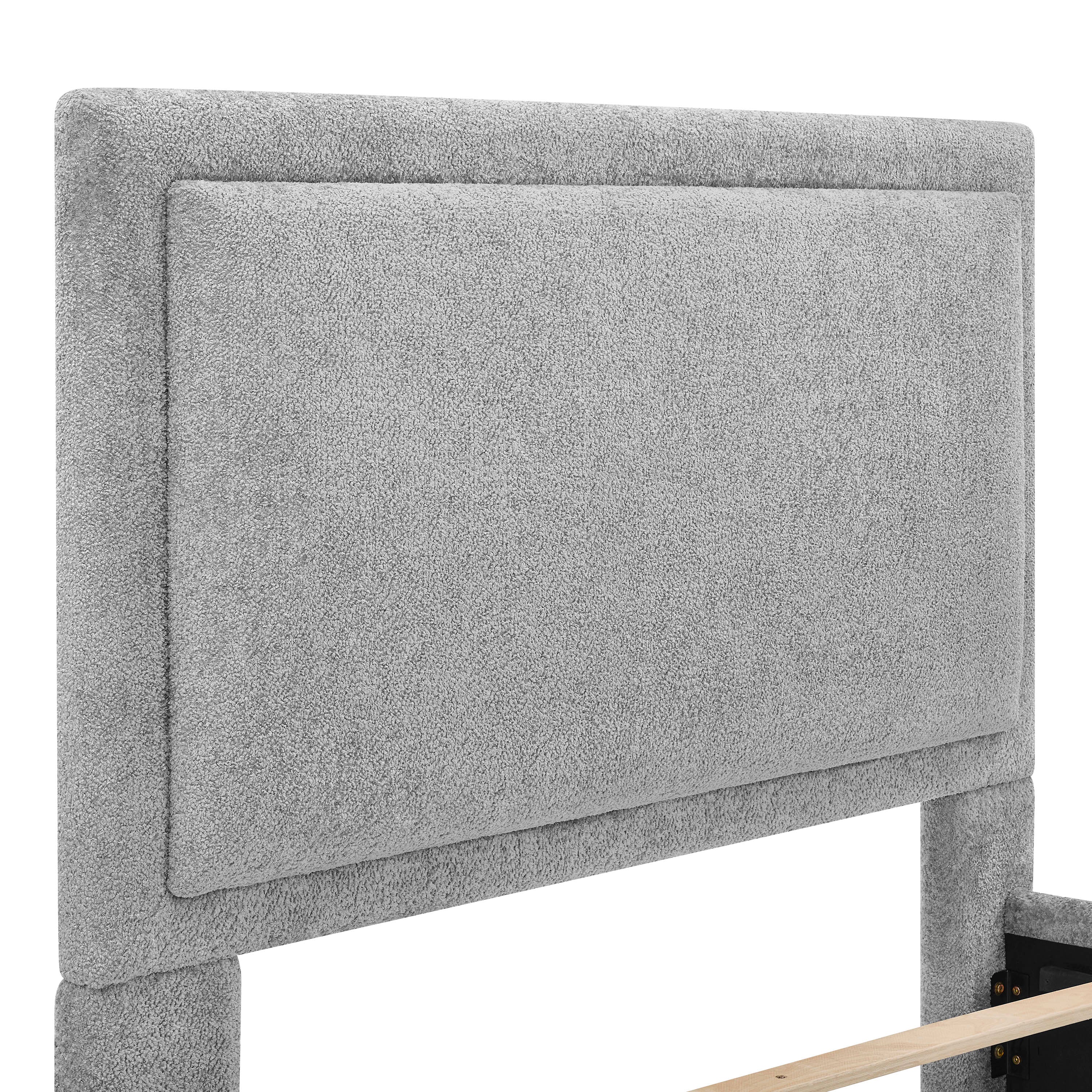 Reverie Pewter Queen Bed with Drawer from Crown Mark - Luna Furniture