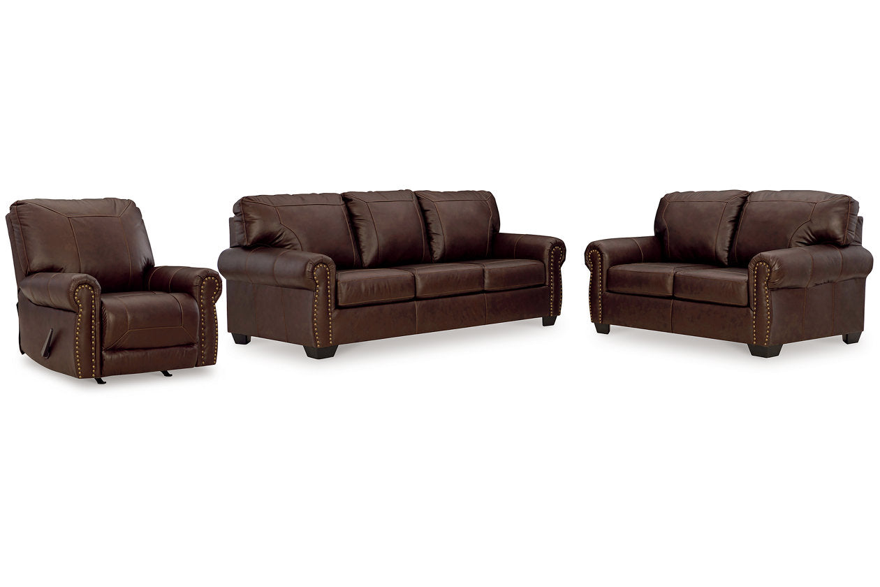 Colleton Dark Brown Sofa, Loveseat and Recliner - Ashley - Luna Furniture