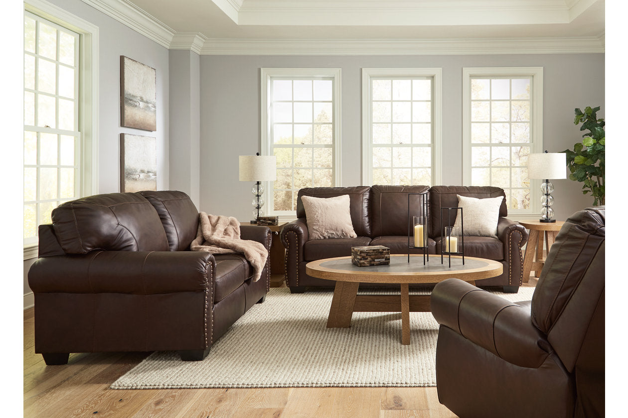 Colleton Dark Brown Sofa, Loveseat and Recliner - Ashley - Luna Furniture