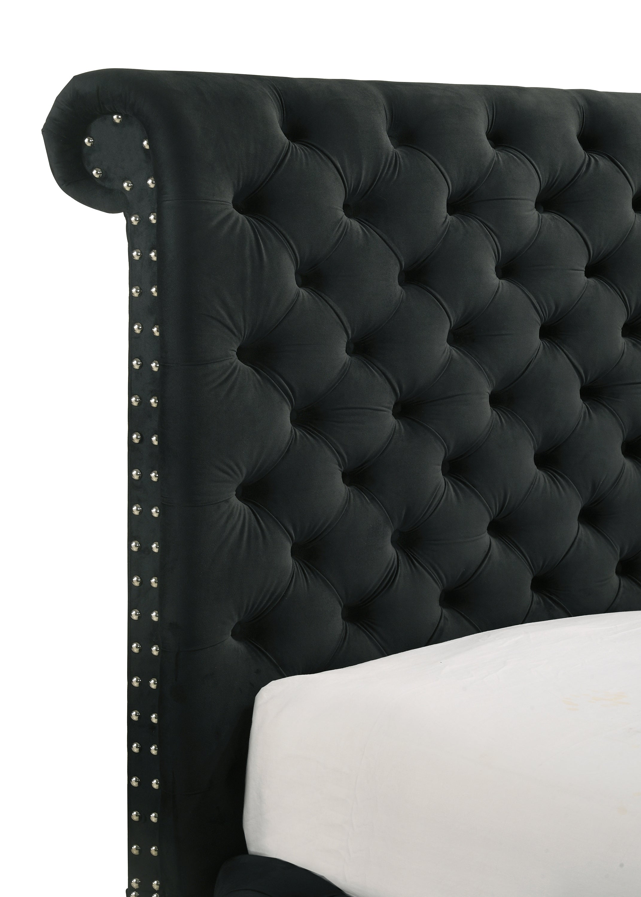 Voltare Black Queen Upholstered Fireplace Bed with TV Lift from Crown Mark - Luna Furniture