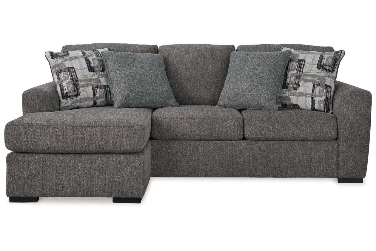 Gardiner Pewter Sofa Chaise and Ottoman - Ashley - Luna Furniture