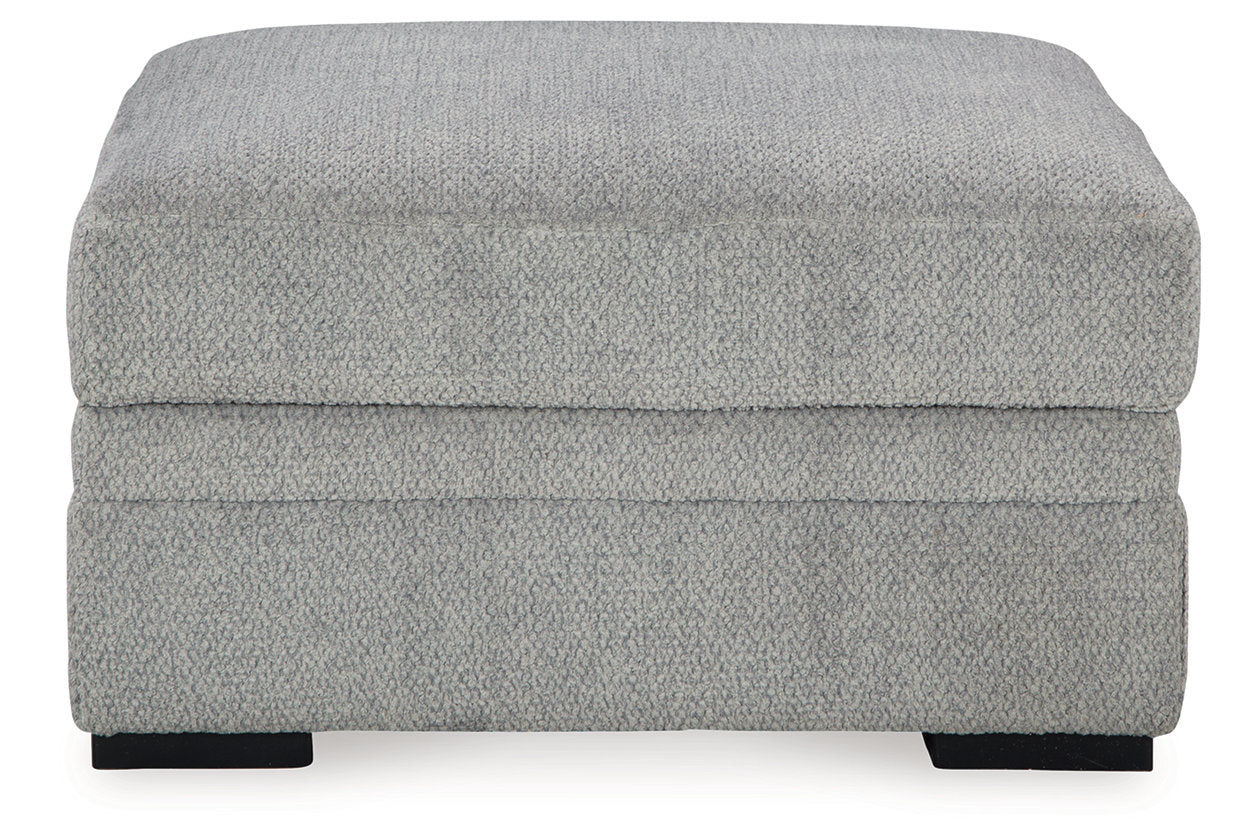 Casselbury Cement Oversized Swivel Chair and Ottoman - Ashley - Luna Furniture