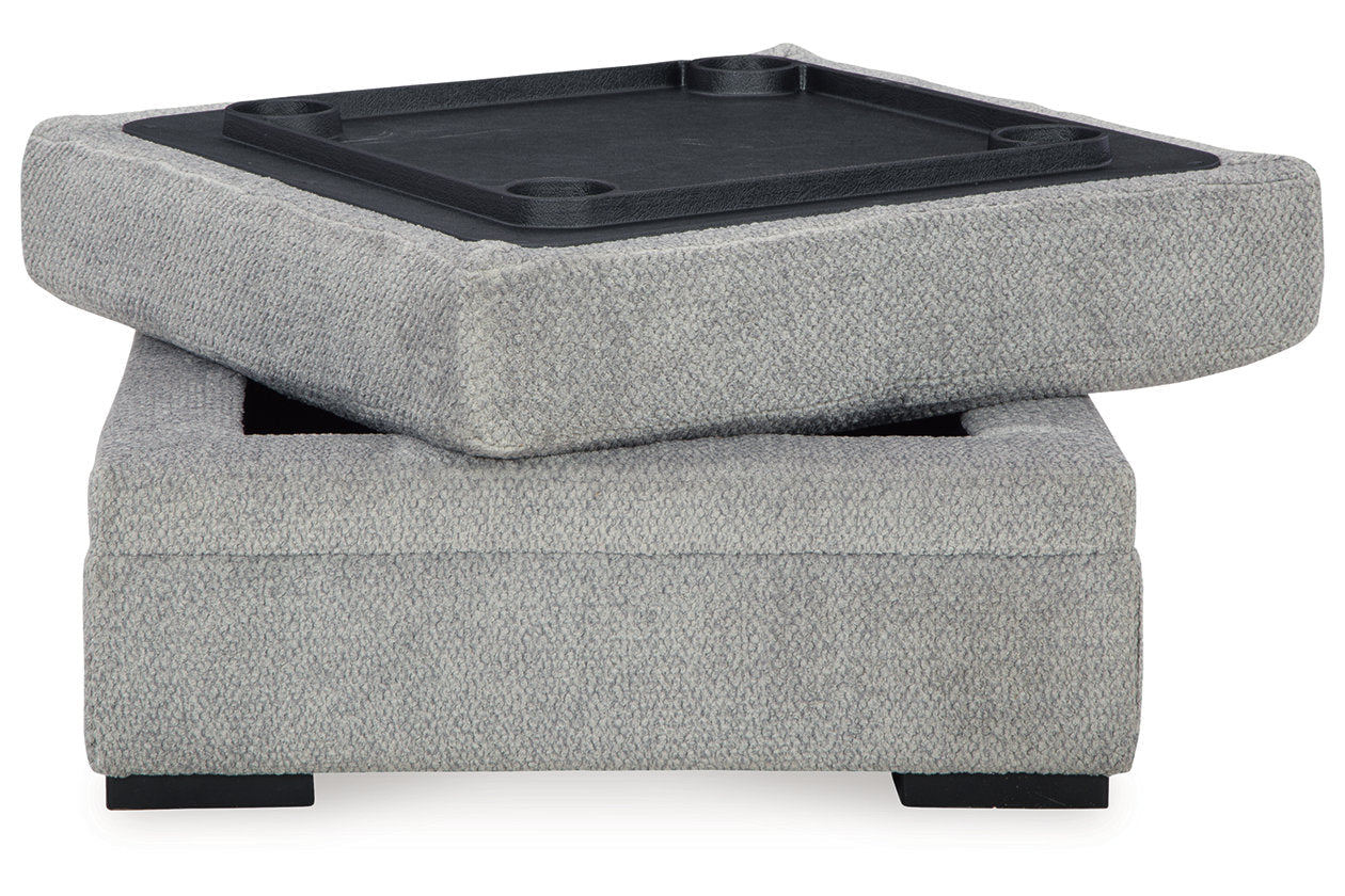 Casselbury Cement Oversized Swivel Chair and Ottoman - Ashley - Luna Furniture