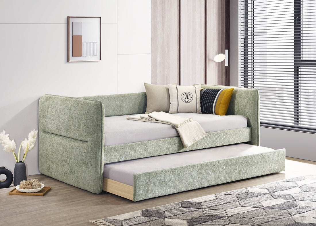 Philipa Light Green Daybed with Trundle from Crown Mark - Luna Furniture