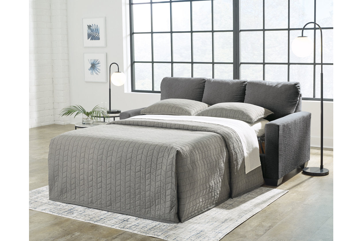 Rannis Pewter Full Sofa Sleeper and Recliner - Ashley - Luna Furniture