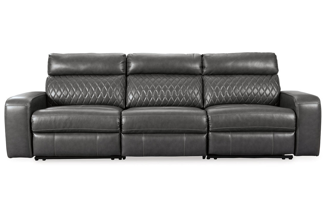 Samperstone Gray 3-Piece Power Reclining Sectional Sofa - Ashley - Luna Furniture