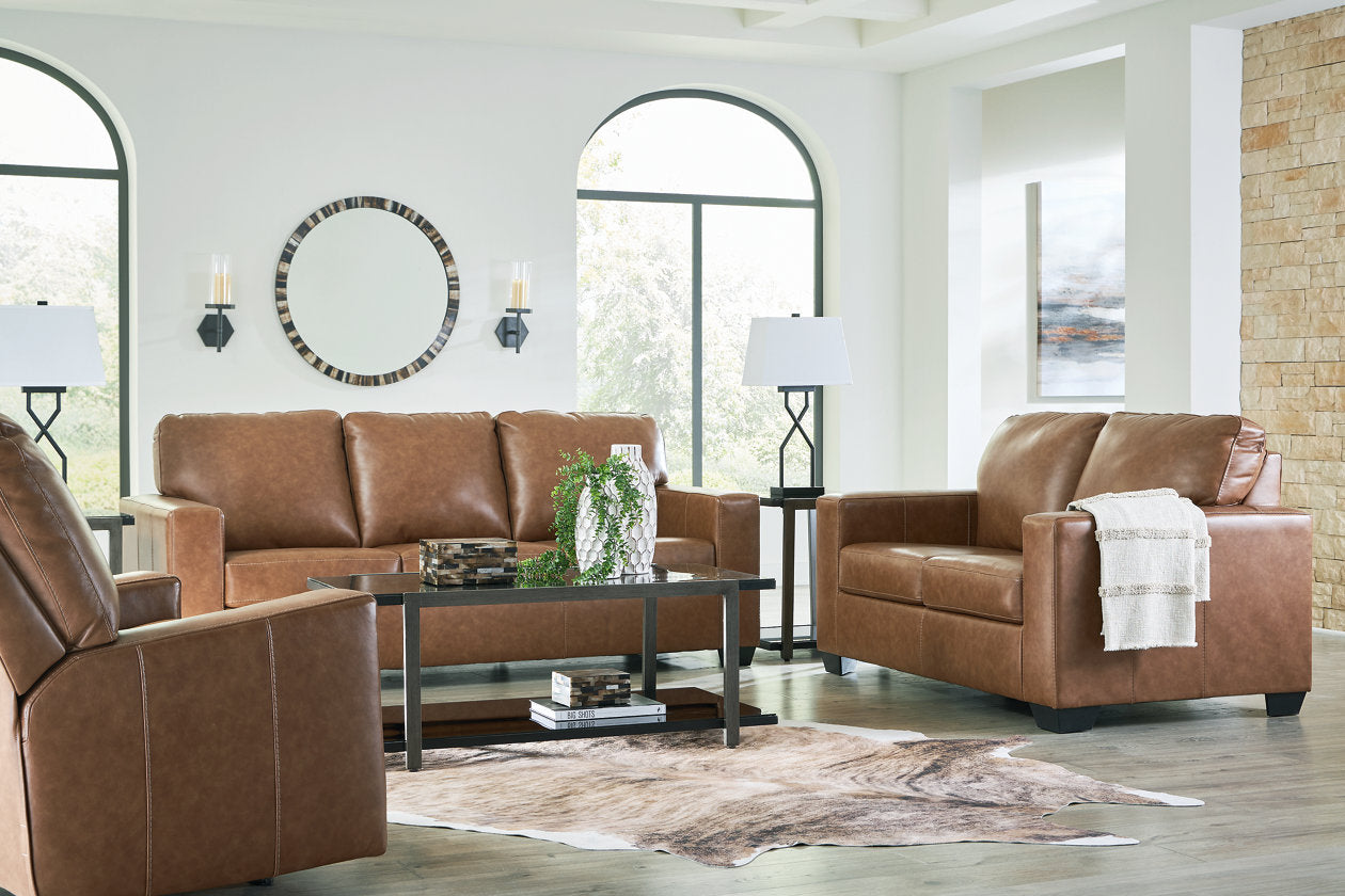 Bolsena Caramel Sofa, Loveseat and Recliner - Ashley - Luna Furniture