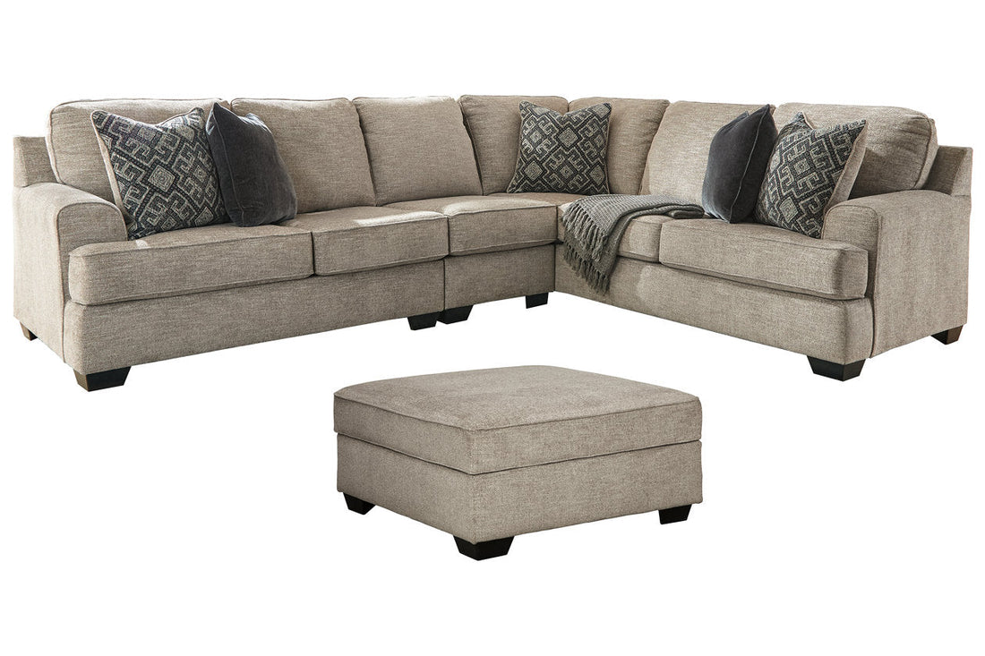 Bovarian Stone 3-Piece Sectional with Ottoman - Ashley - Luna Furniture