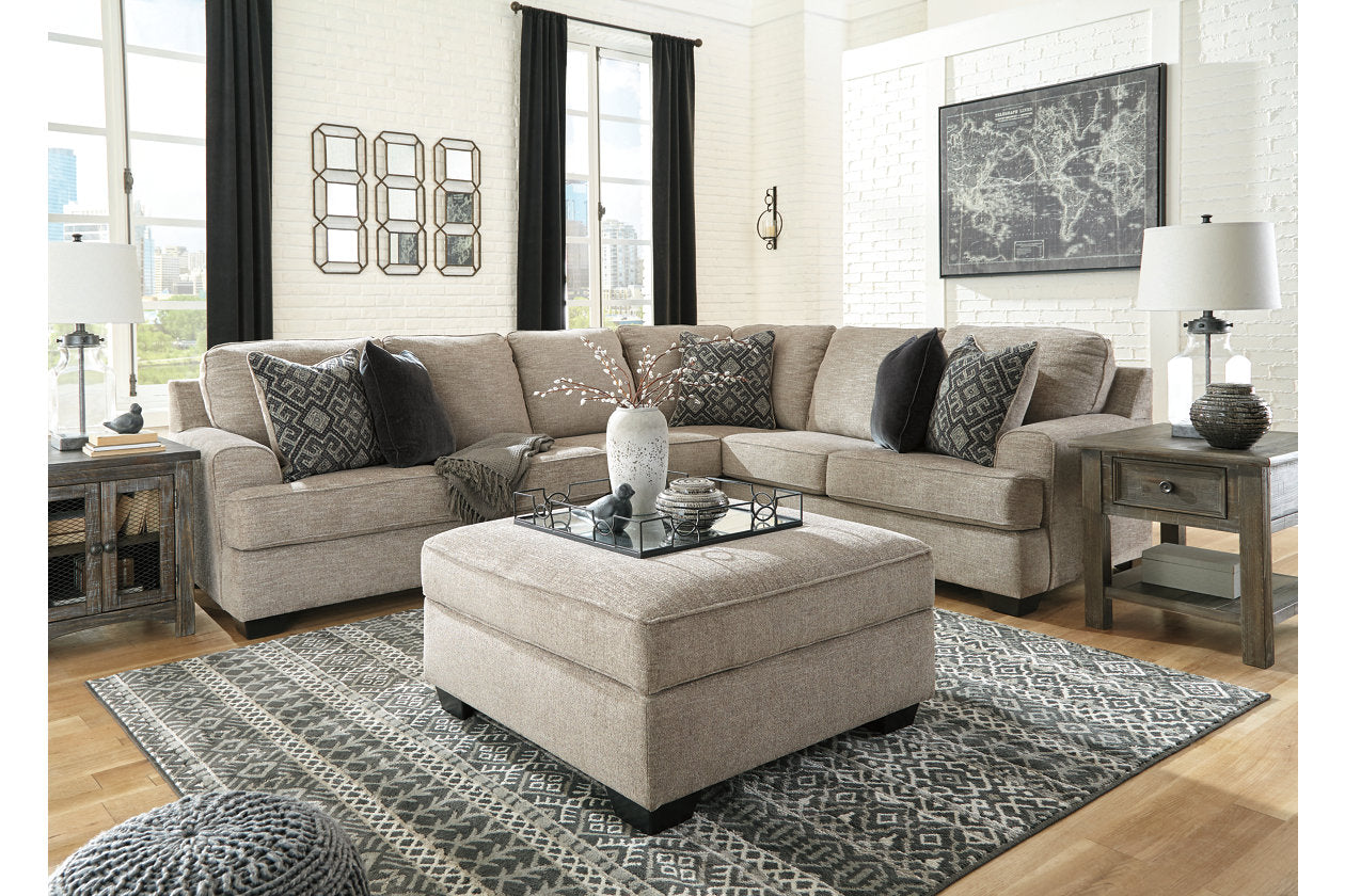 Bovarian Stone 3-Piece Sectional with Ottoman - Ashley - Luna Furniture