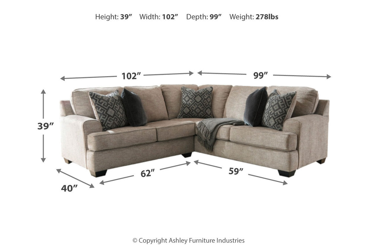 Bovarian Stone 2-Piece Sectional - Ashley - Luna Furniture