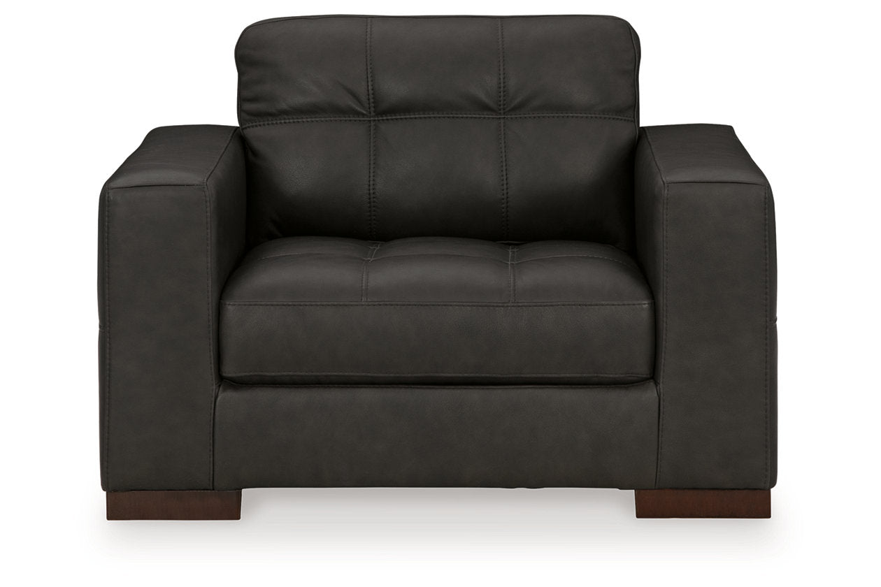 Luigi Thunder Oversized Chair and Ottoman - Ashley - Luna Furniture