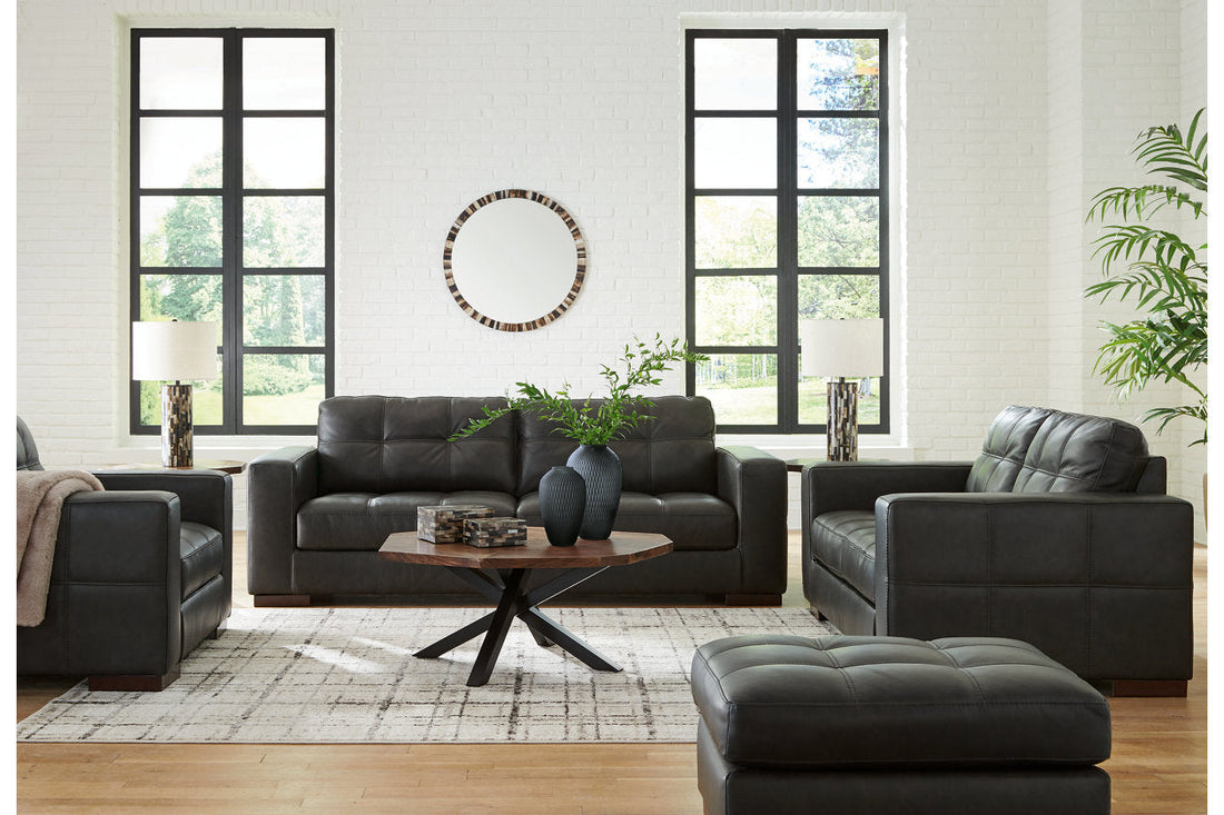 Luigi Thunder Sofa, Loveseat, Oversized Chair and Ottoman - Ashley - Luna Furniture