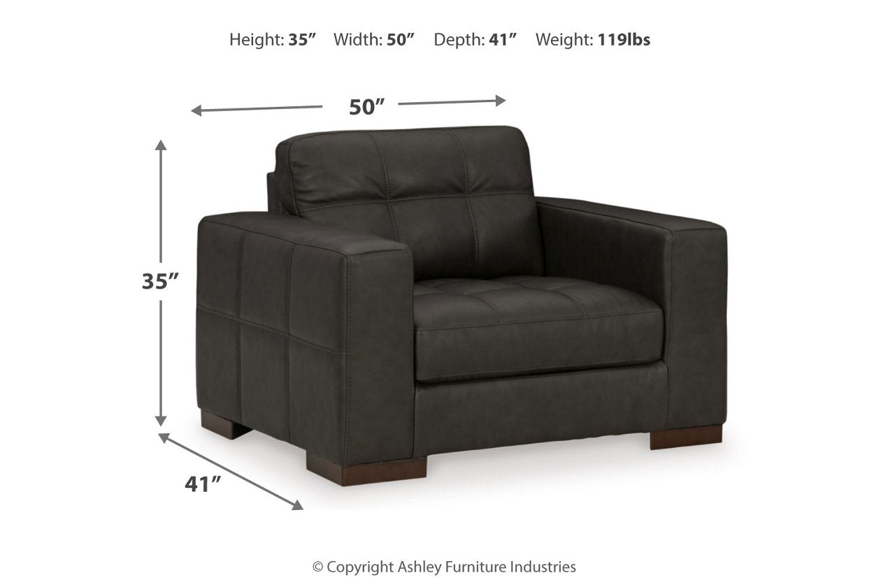Luigi Thunder Oversized Chair and Ottoman - Ashley - Luna Furniture